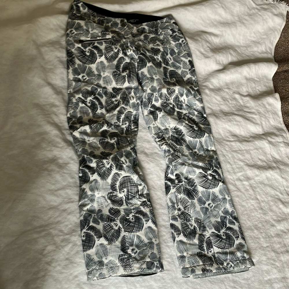 Floral Black and White snowboard Pants